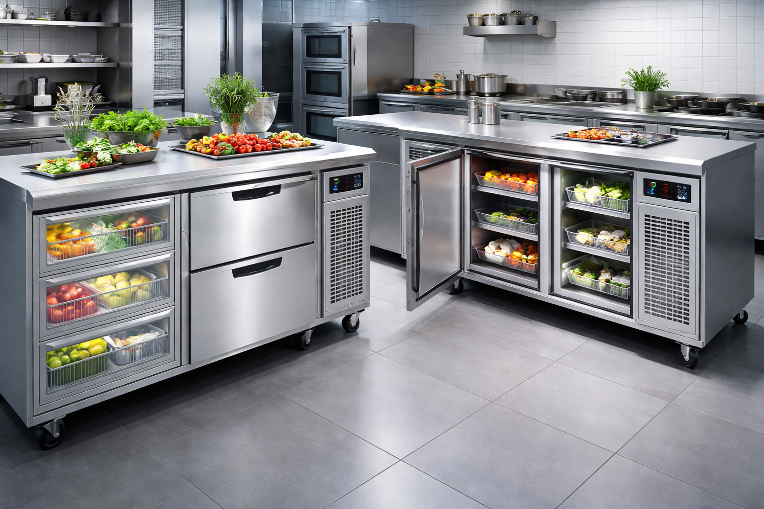 dessertes meubles bas refrigeres professionnels